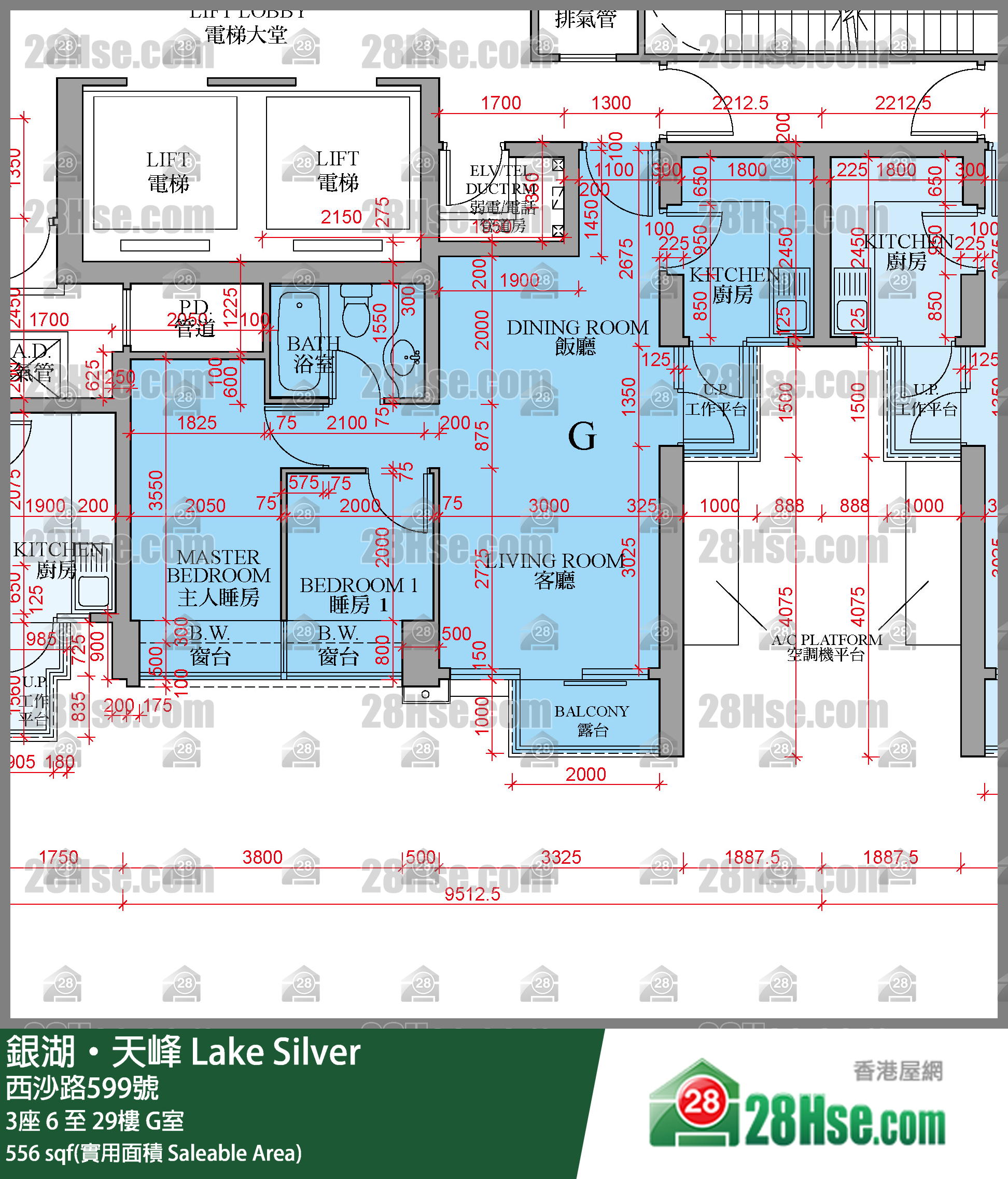 銀湖天峰 3座 18樓 G室 平面圖