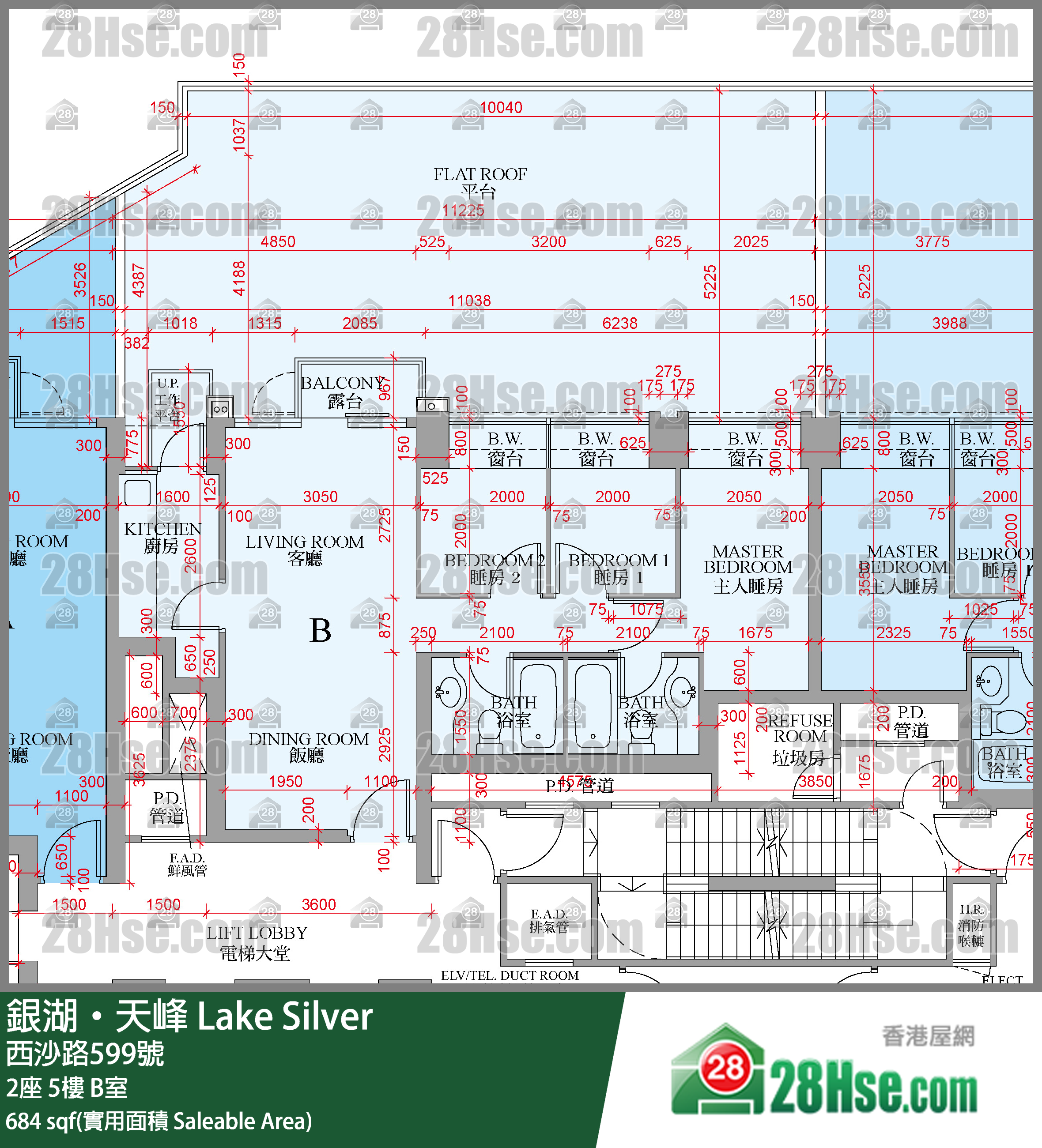銀湖天峰 2座 5樓 B室 平面圖