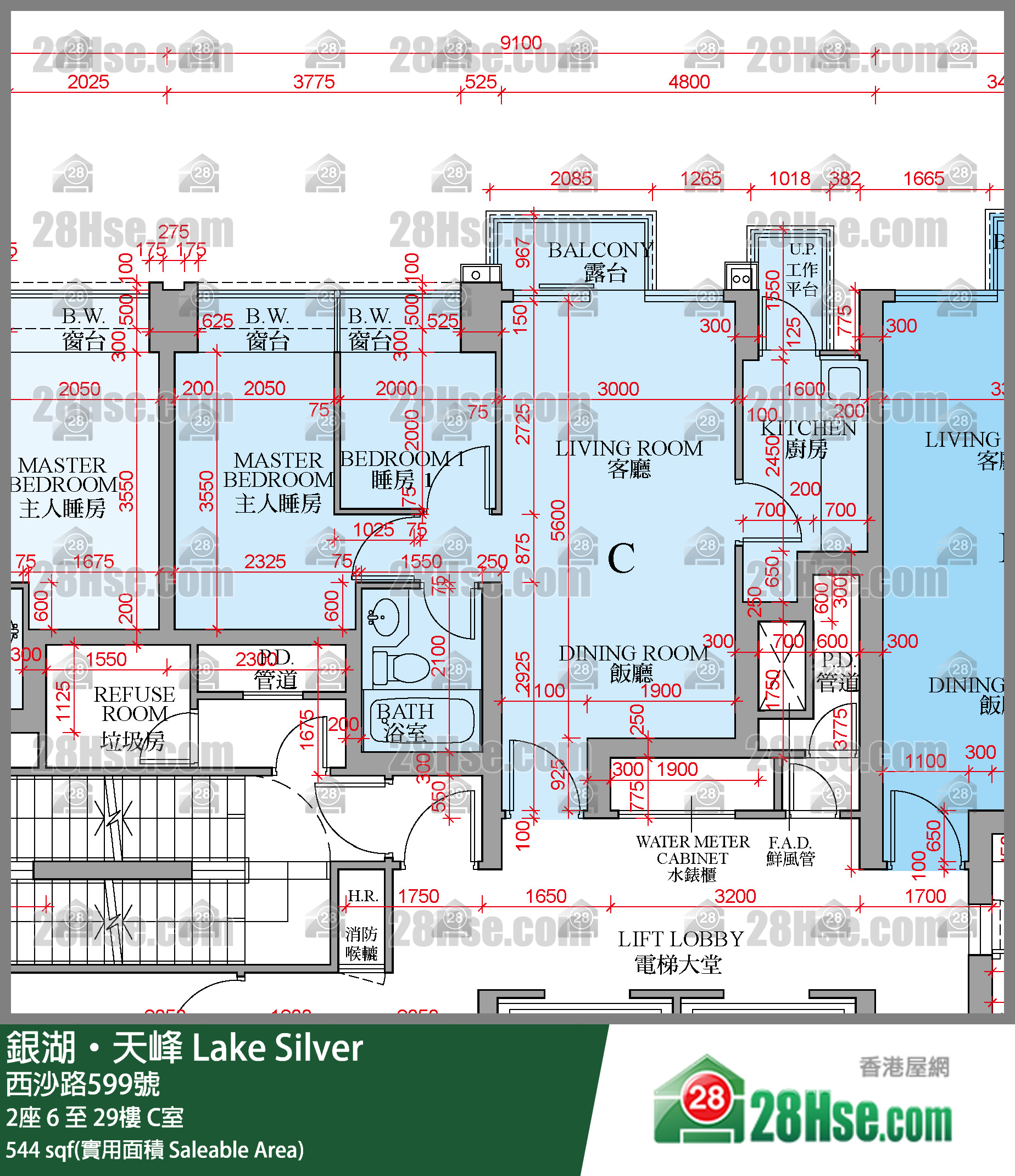 銀湖天峰 2座 8樓 C室 平面圖