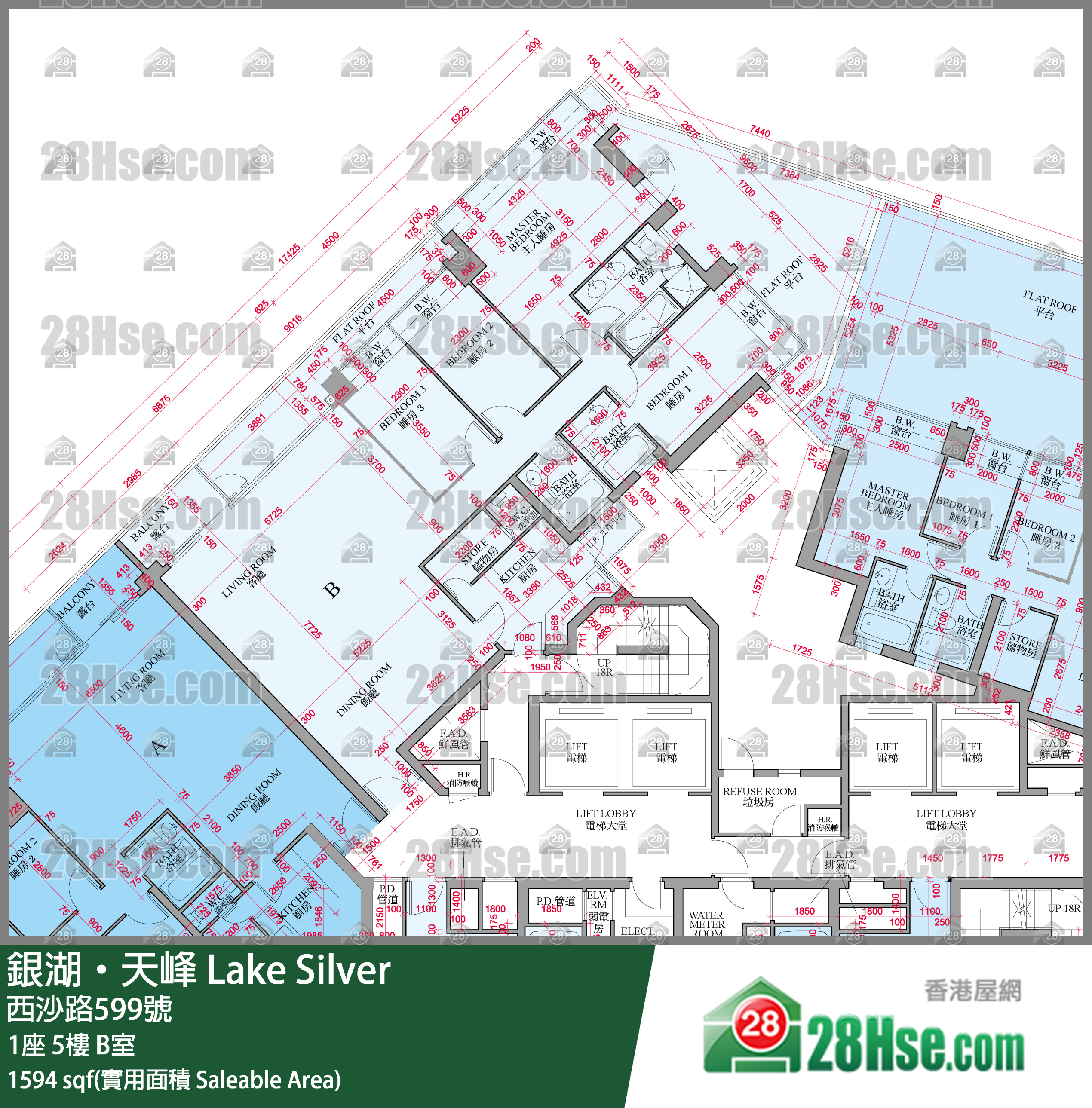 銀湖天峰 1座5樓 B室 平面圖