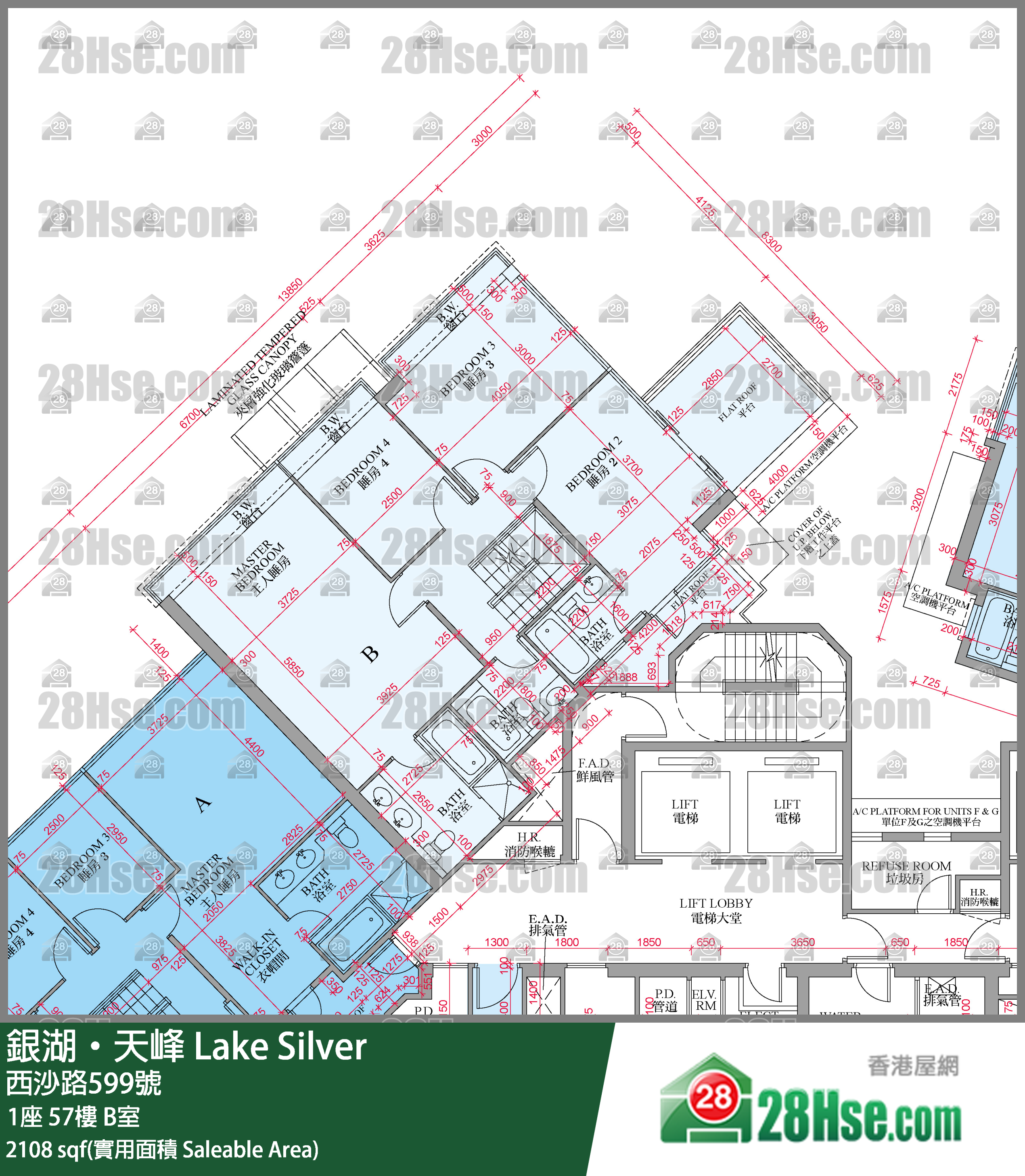銀湖天峰 1座 57樓 B室 平面圖