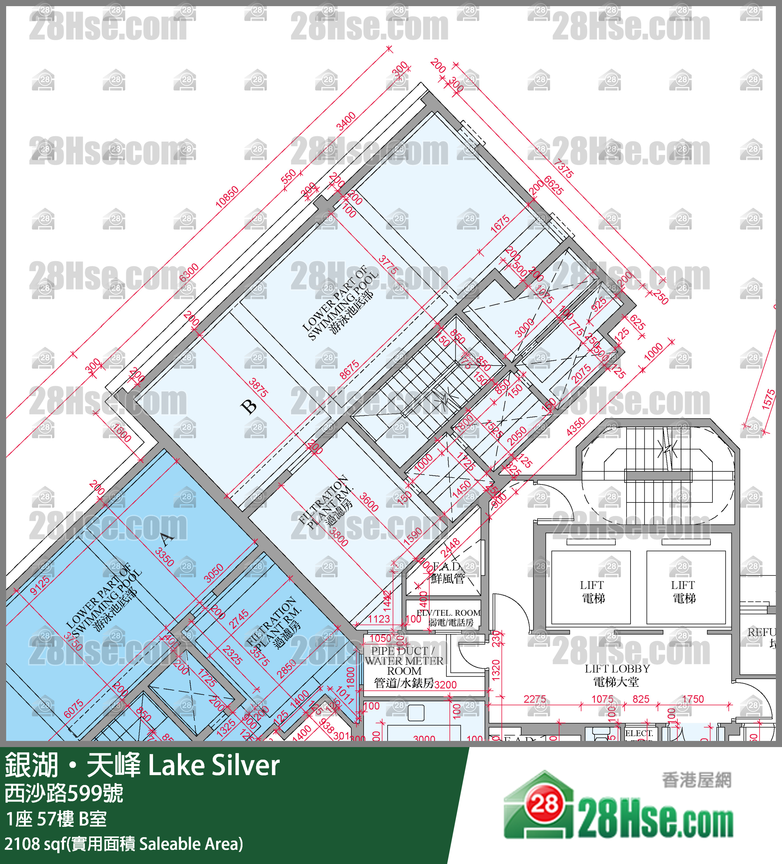 銀湖天峰 1座 57樓 B室 平面圖