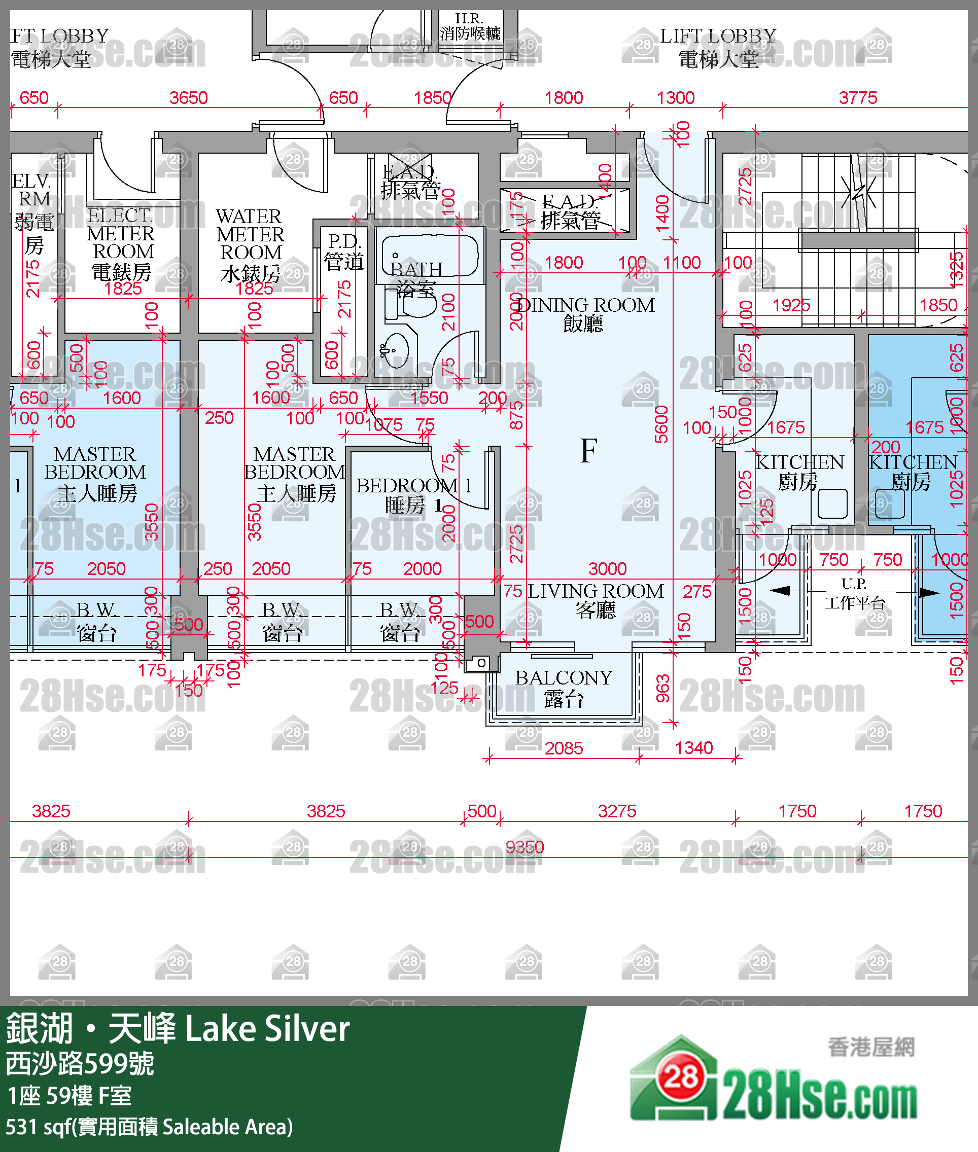 銀湖天峰 1座59樓 F室 平面圖