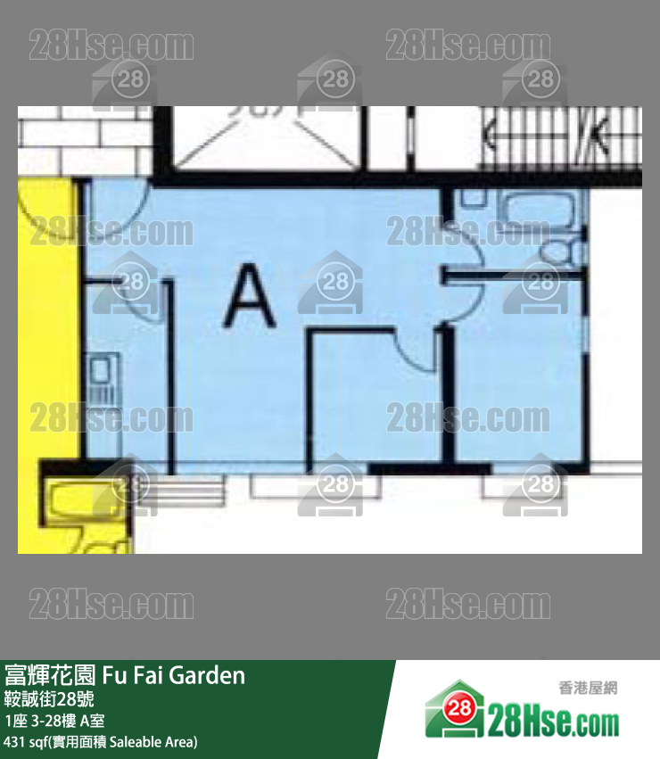 富辉花园 1座 22楼 A室 平面图