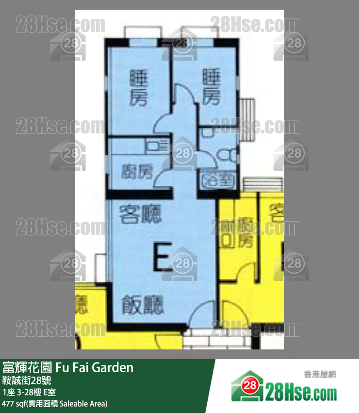 富辉花园 1座11楼 E室 平面图