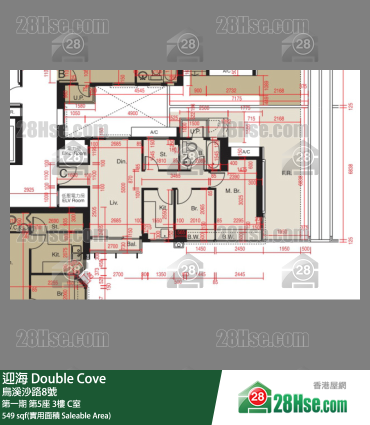 迎海 第一期第5座3楼 C室 平面图