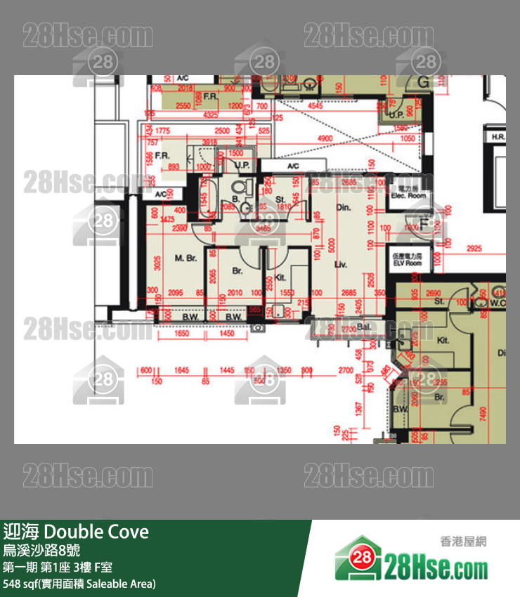 迎海 第一期第1座3樓 F室 平面圖
