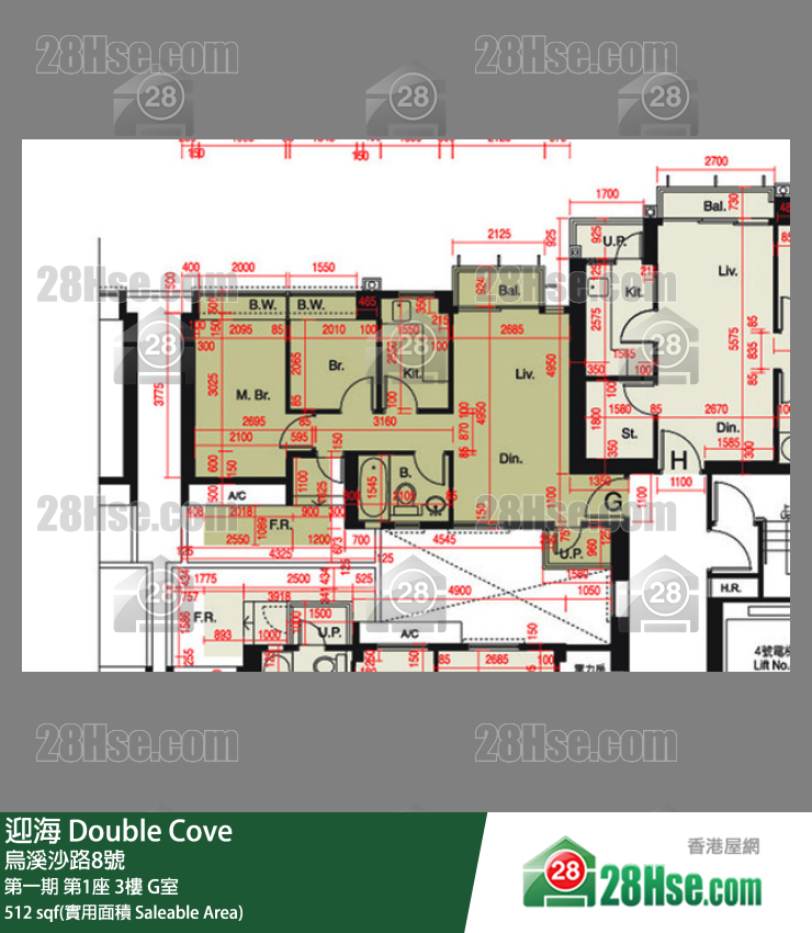 迎海 第一期第1座3樓 G室 平面圖