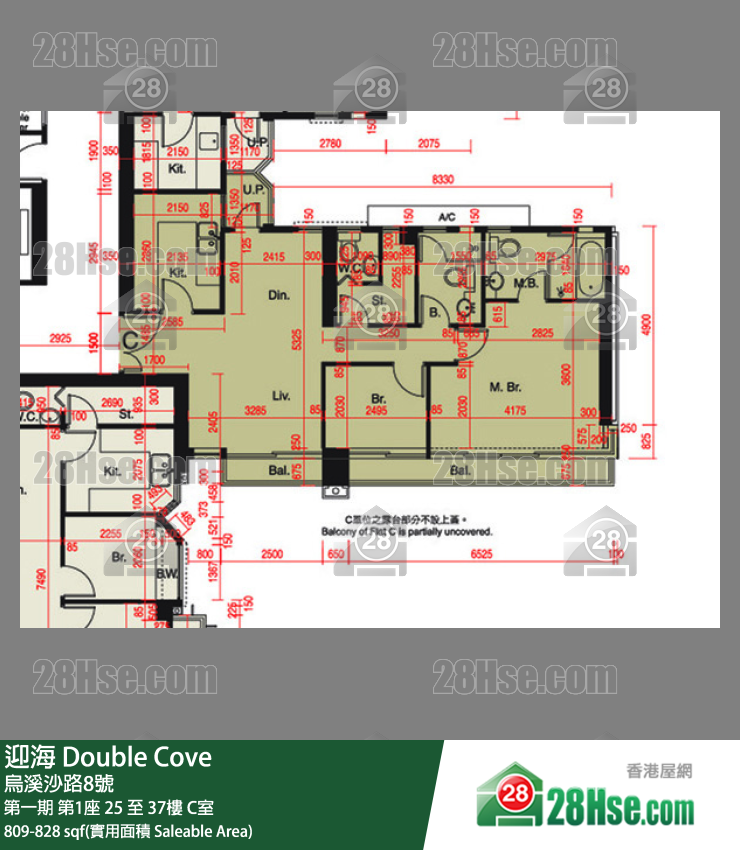 迎海 第一期第1座29樓 C室 平面圖