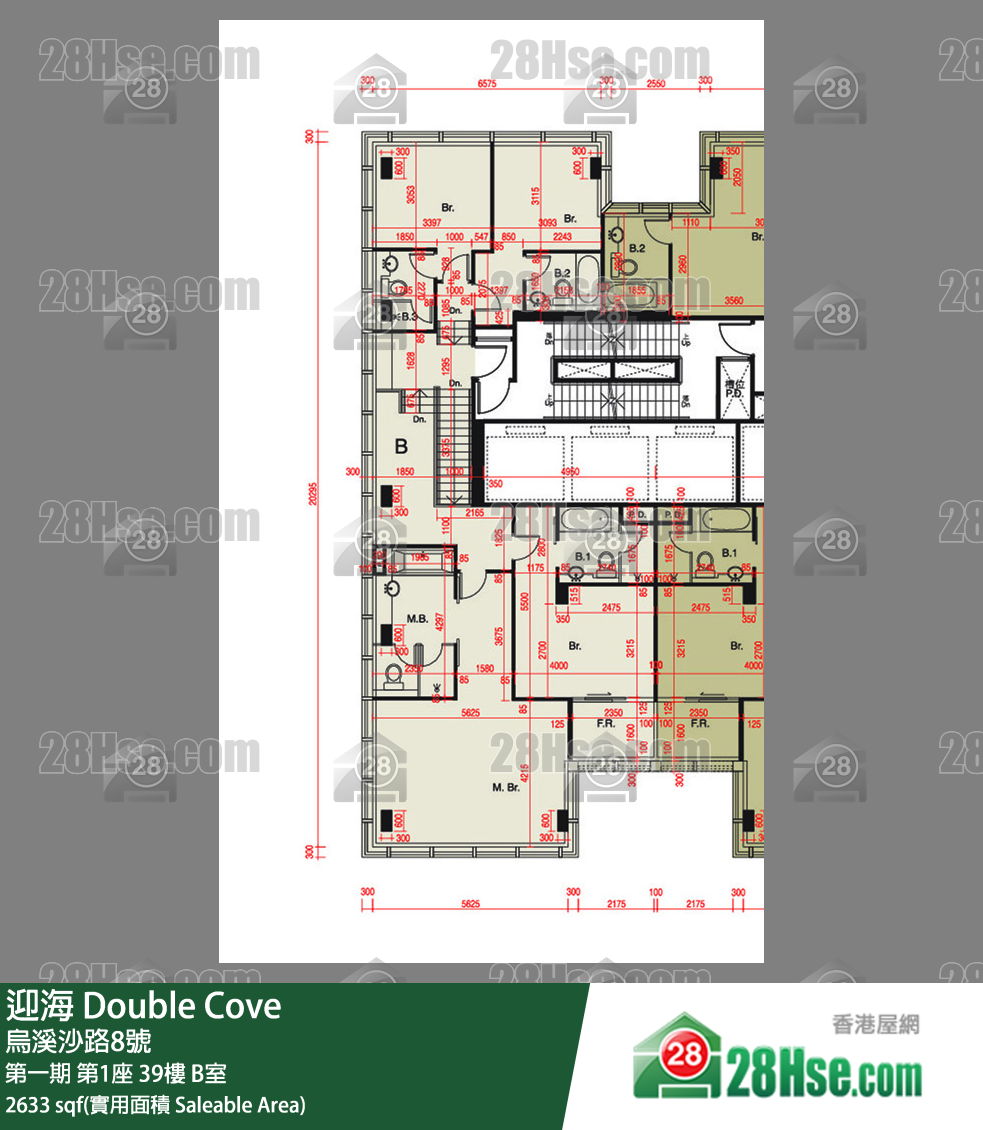 迎海 第一期 第1座 39樓 B室 平面圖