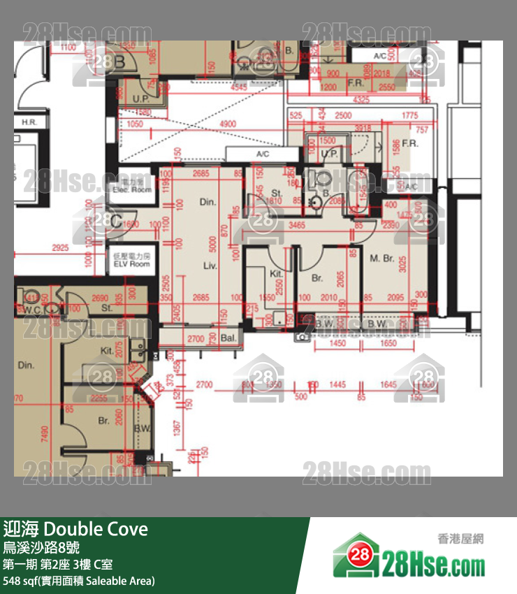 迎海 第一期第2座3樓 C室 平面圖