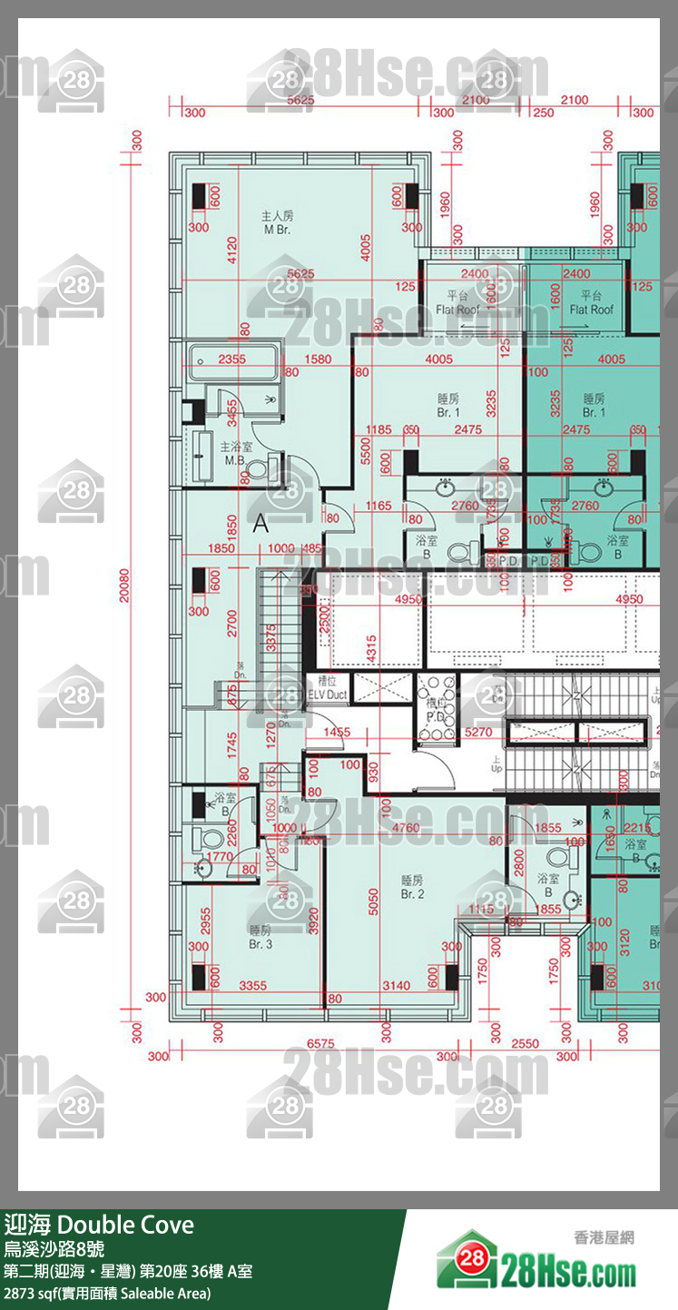 迎海 第二期(迎海‧星灣) 第20座 36樓 A室 平面圖