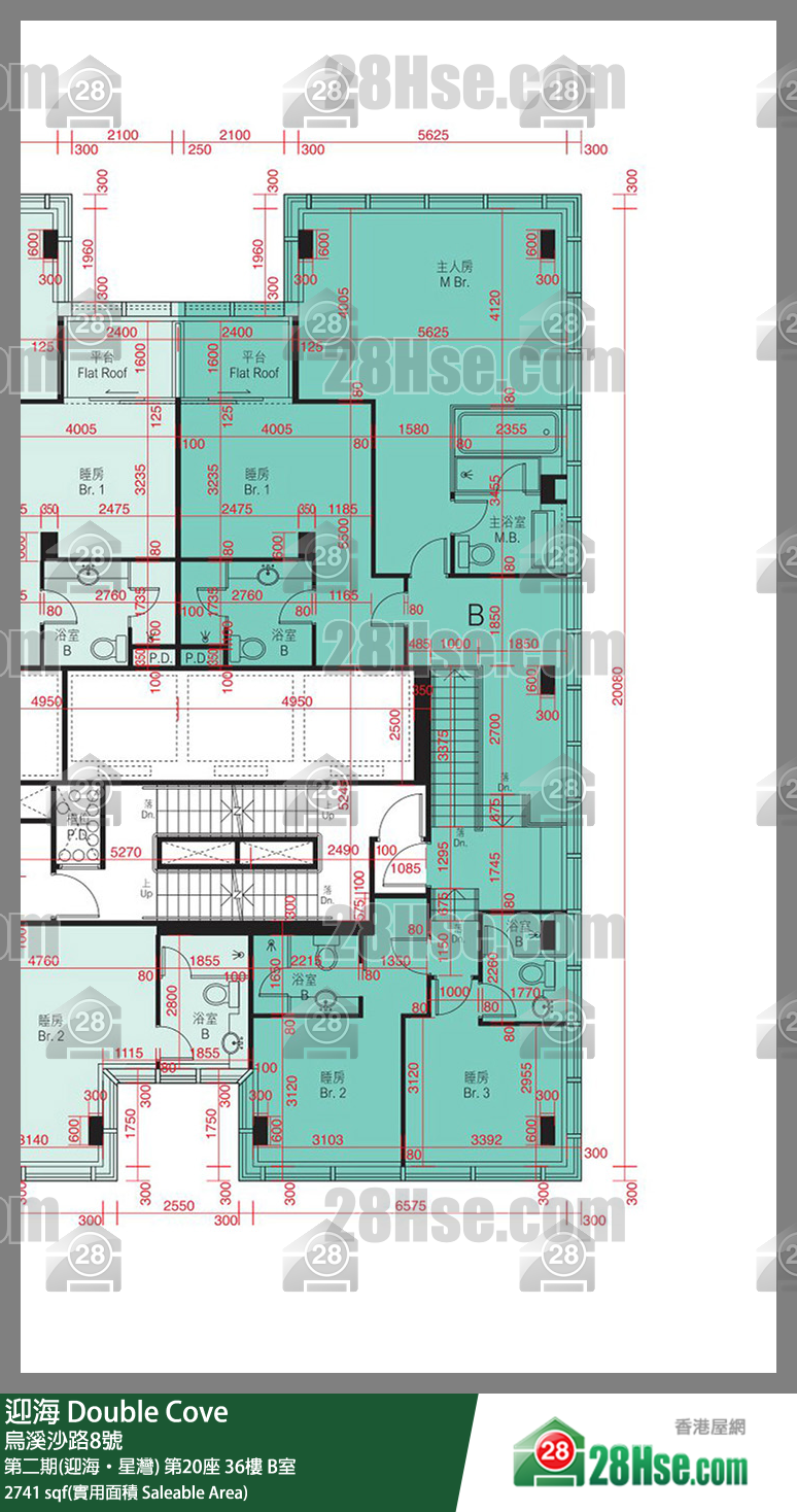 迎海 第二期(迎海‧星灣) 第20座 36樓 B室 平面圖