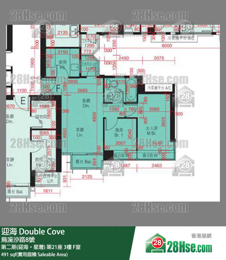 迎海 第二期(迎海‧星湾)第21座3楼 F室 平面图
