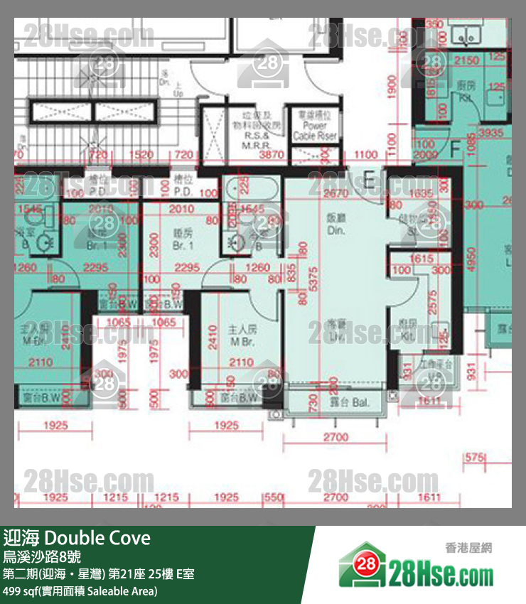 迎海 第二期(迎海‧星灣) 第21座 25樓 E室 平面圖