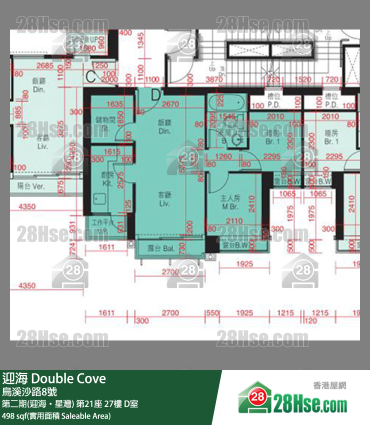 迎海 第二期(迎海‧星灣) 第21座 27樓 D室 平面圖