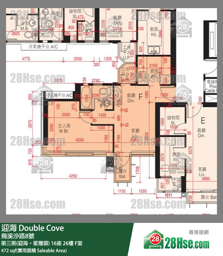 迎海 第三期(迎海‧星灣御)16座26樓 F室 平面圖