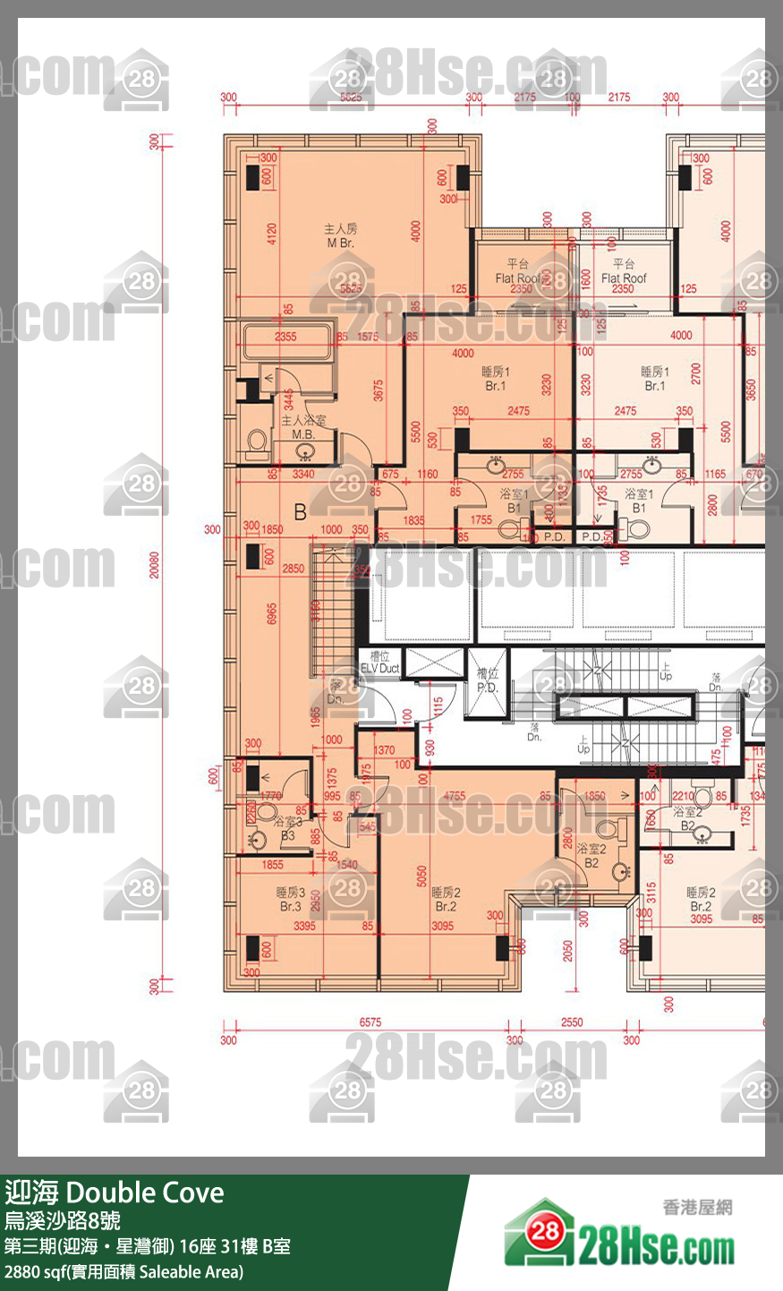 迎海 第三期(迎海‧星灣御) 16座 31樓 B室 平面圖