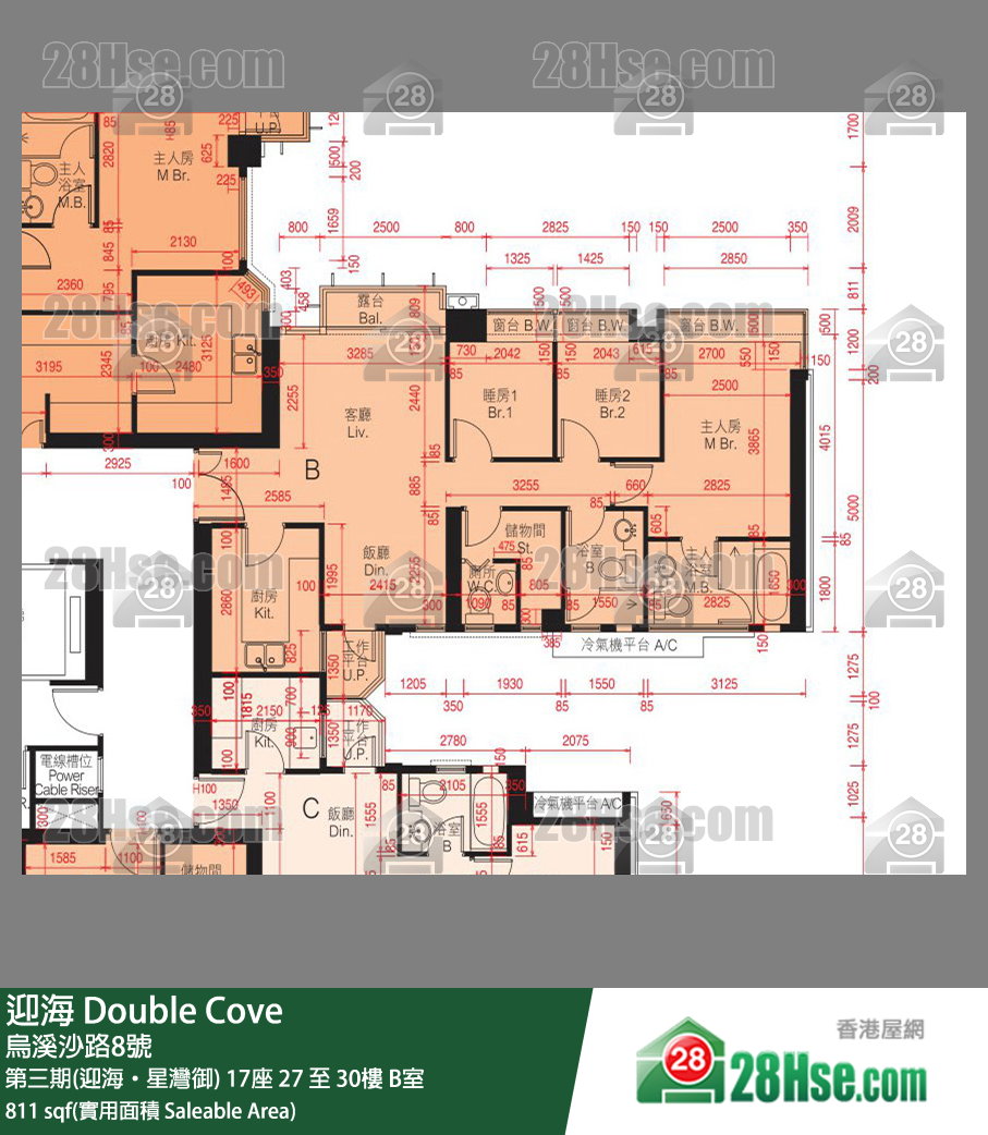 迎海 第三期(迎海‧星灣御) 17座 29樓 B室 平面圖