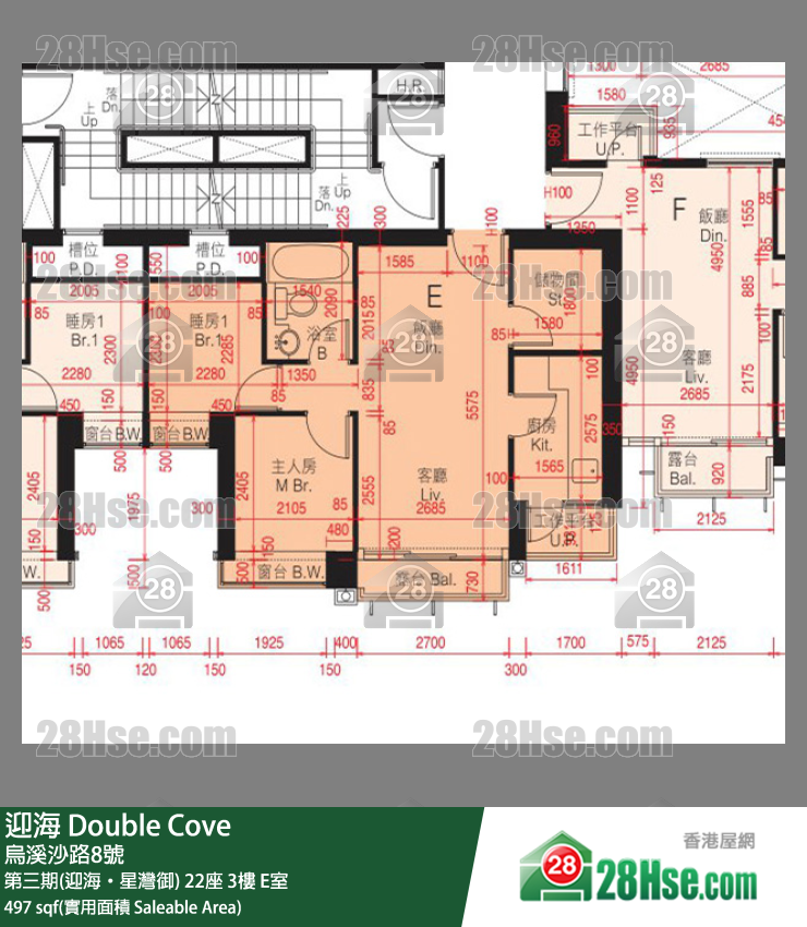 迎海 第三期(迎海‧星灣御) 22座 3樓 E室 平面圖