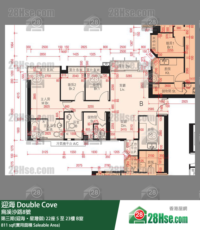 迎海 第三期(迎海‧星灣御) 22座 5樓 B室 平面圖