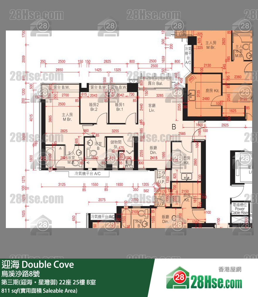 迎海 第三期(迎海‧星灣御)22座25樓 B室 平面圖