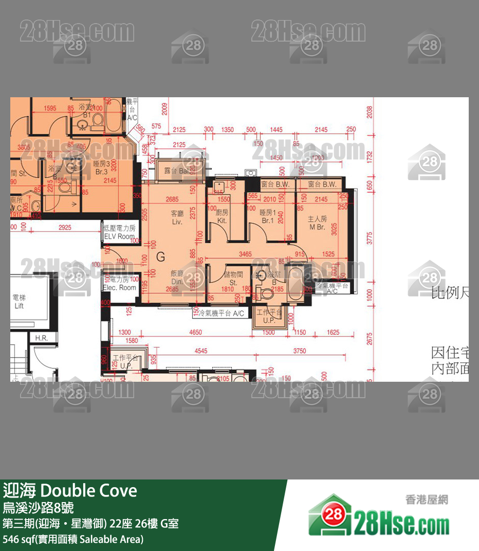 迎海 第三期(迎海‧星灣御)22座26樓 G室 平面圖