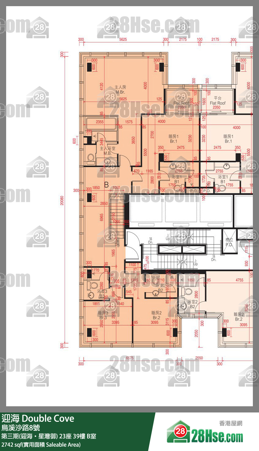 迎海 第三期(迎海‧星灣御) 23座 39樓 B室 平面圖
