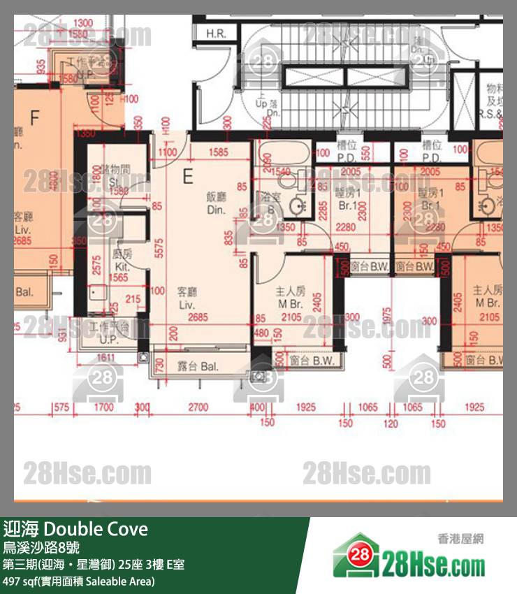 迎海 第三期(迎海‧星灣御) 25座 3樓 E室 平面圖