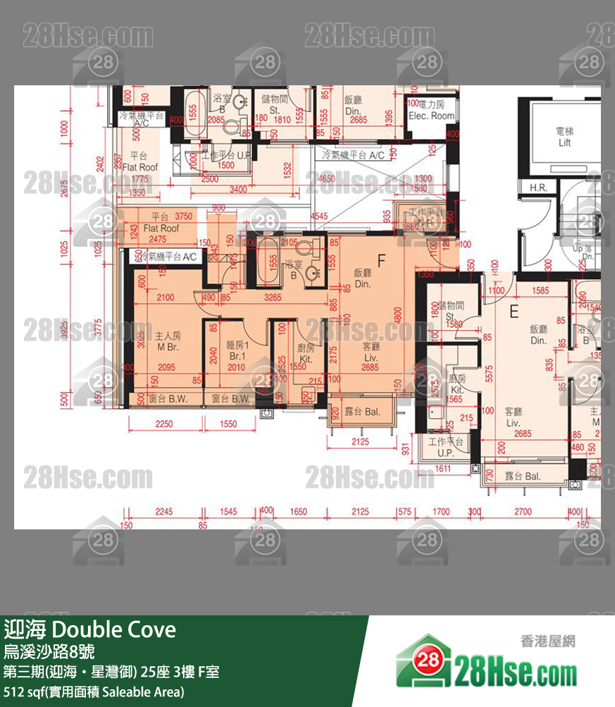 迎海 第三期(迎海‧星灣御)25座3樓 F室 平面圖