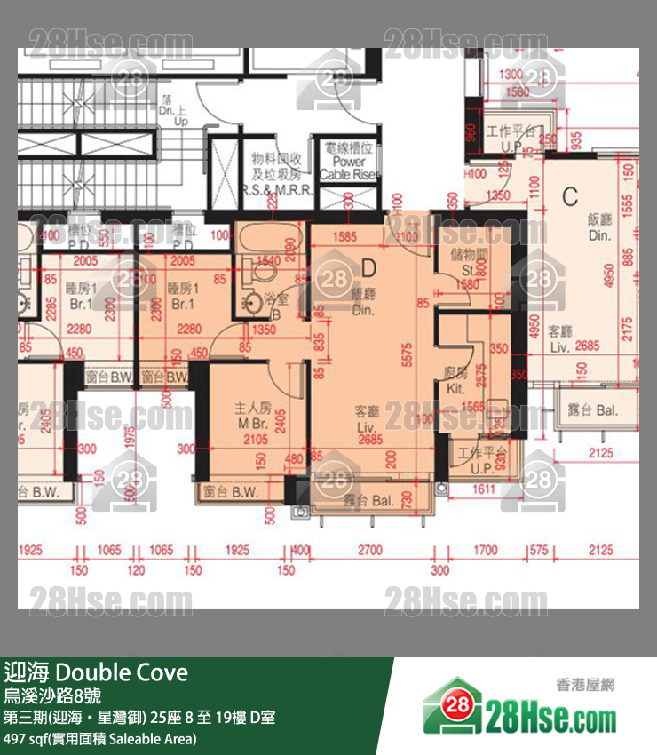 迎海 第三期(迎海‧星灣御)25座11樓 D室 平面圖
