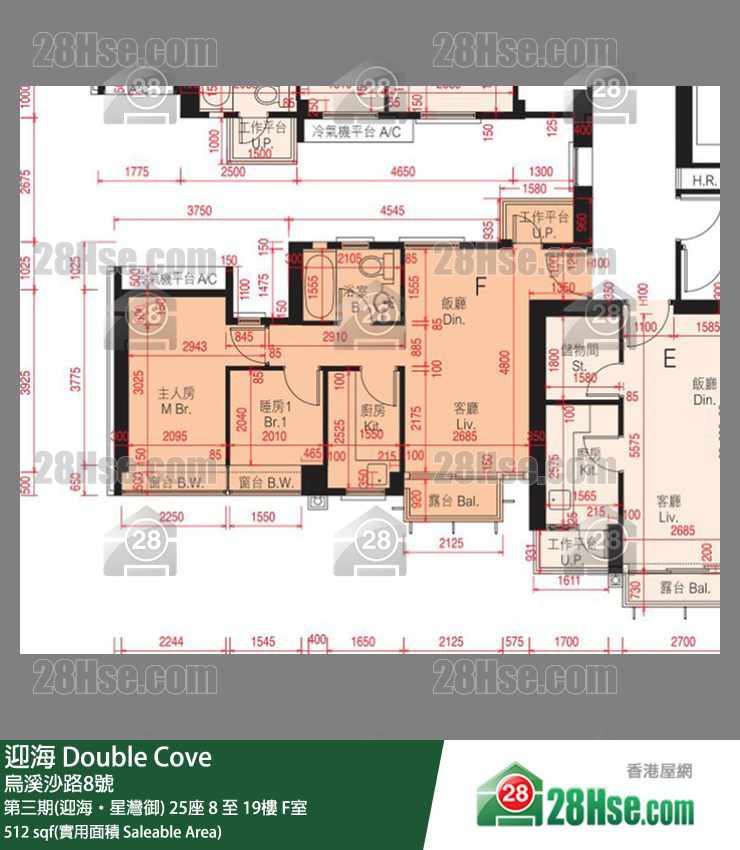 迎海 第三期(迎海‧星灣御) 25座 16樓 F室 平面圖