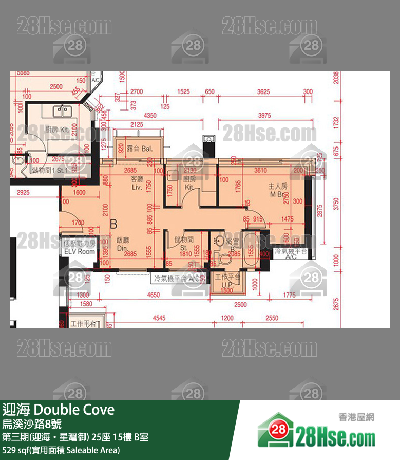 迎海 第三期(迎海‧星灣御)25座15樓 B室 平面圖