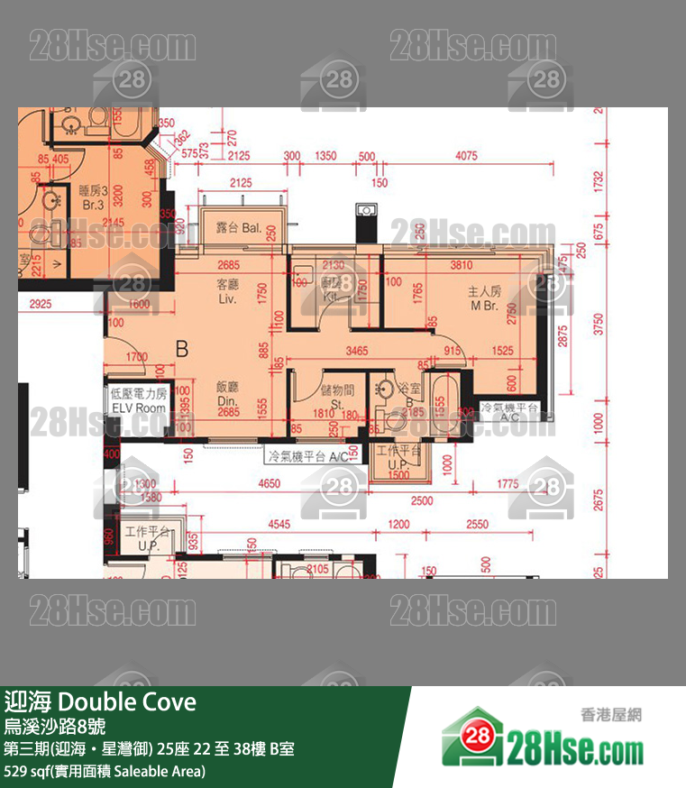 迎海 第三期(迎海‧星灣御)25座22樓 B室 平面圖