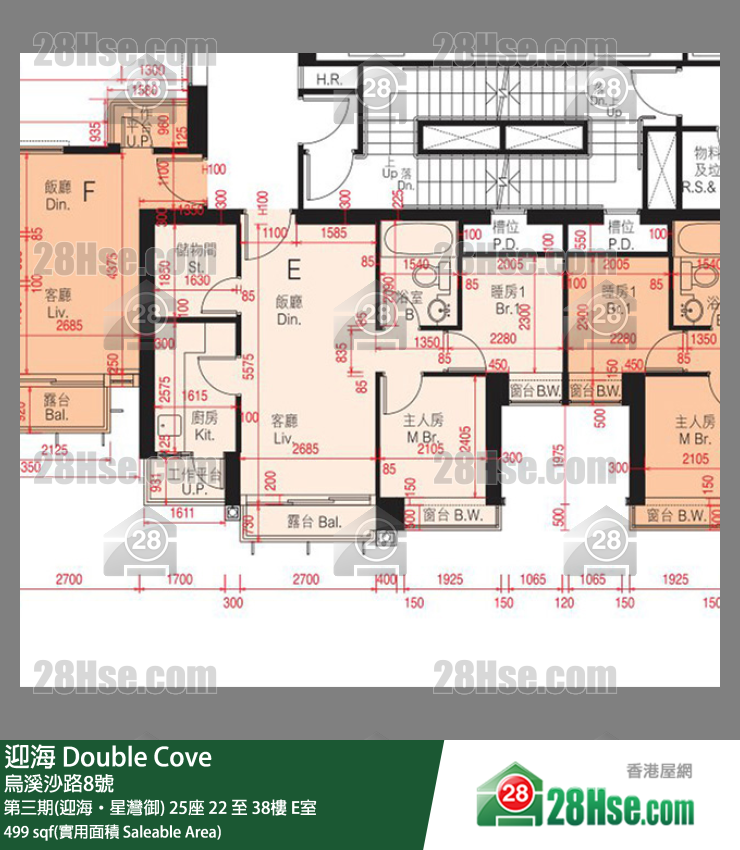 迎海 第三期(迎海‧星灣御) 25座 22樓 E室 平面圖