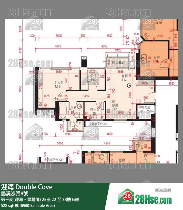 迎海 第三期(迎海‧星灣御) 25座 22樓 G室 平面圖
