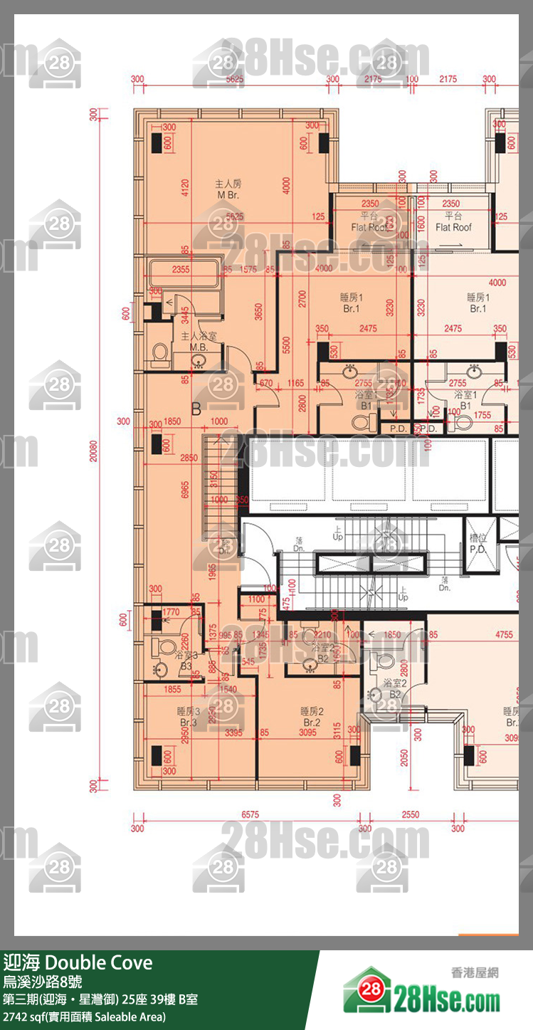迎海 第三期(迎海‧星灣御)25座39樓 B室 平面圖