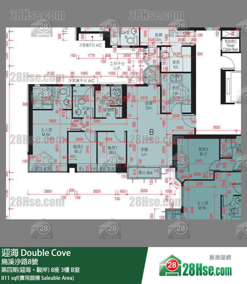 迎海 第四期(迎海‧駿岸)8座3樓 B室 平面圖