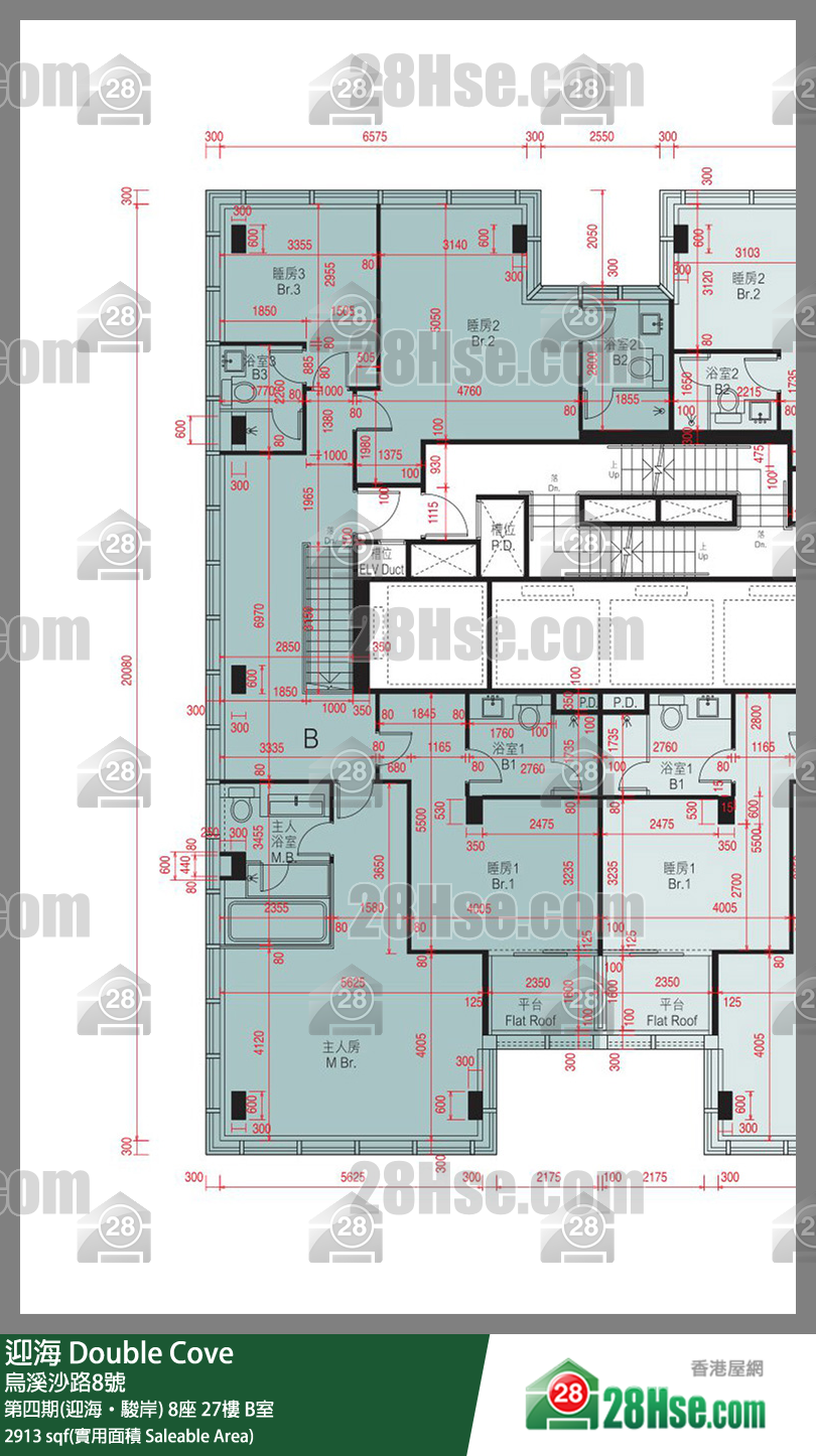 迎海 第四期(迎海‧駿岸) 8座 27樓 B室 平面圖