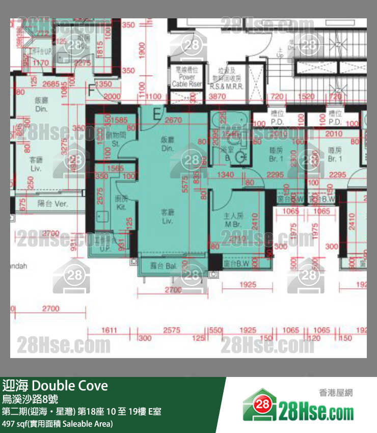 迎海 第二期(迎海‧星灣) 第18座 10樓 E室 平面圖
