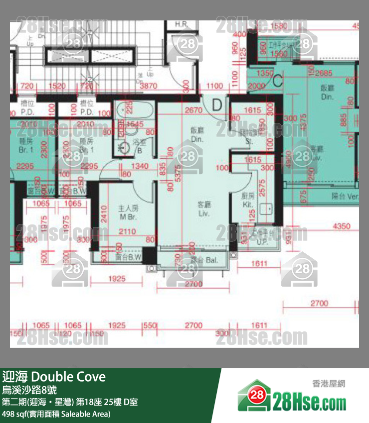 迎海 第二期(迎海‧星灣) 第18座 25樓 D室 平面圖