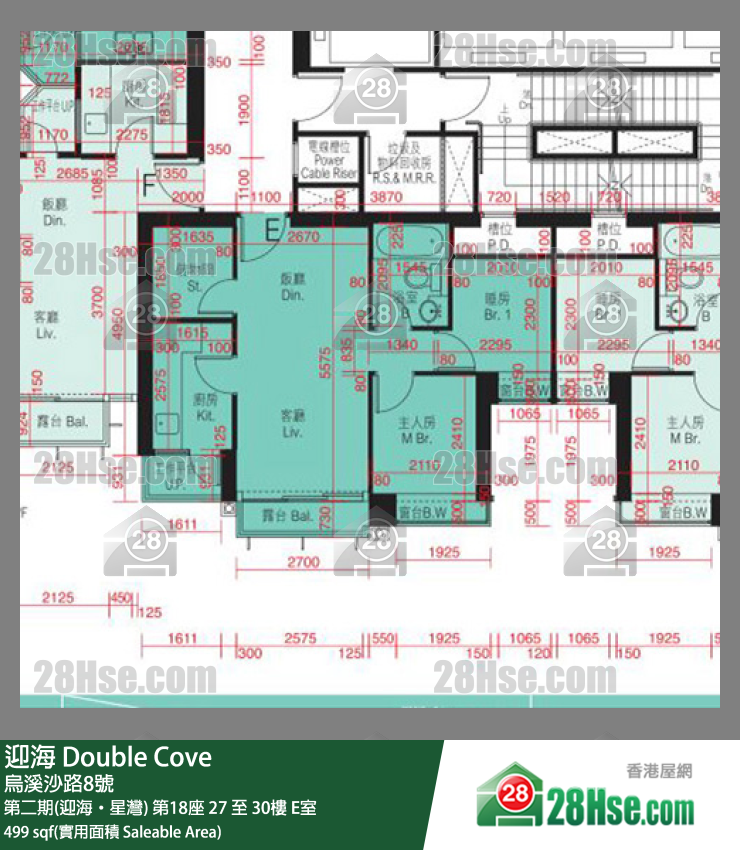 迎海 第二期(迎海‧星灣) 第18座 28樓 E室 平面圖