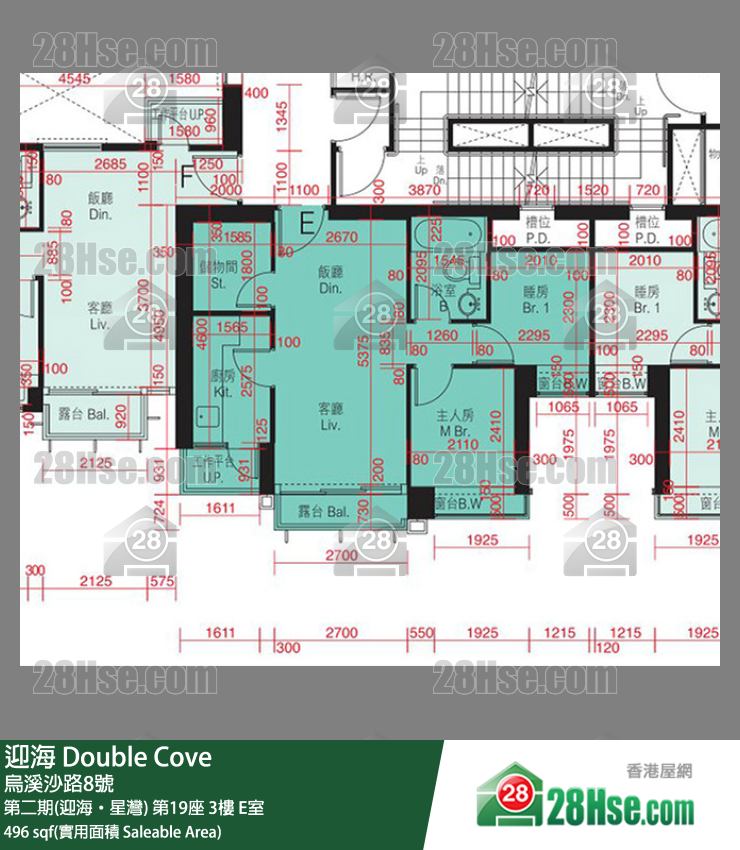迎海 第二期(迎海‧星灣) 第19座 3樓 E室 平面圖