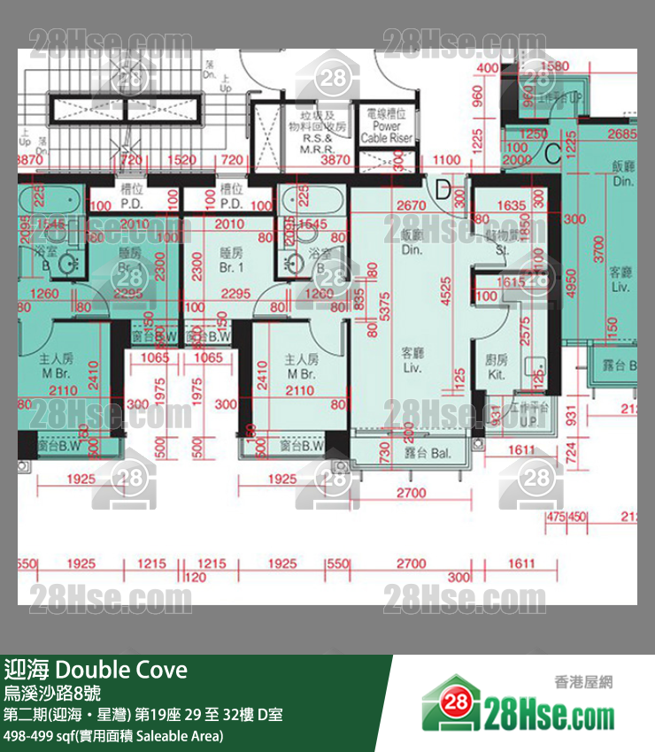 迎海 第二期(迎海‧星灣) 第19座 30樓 D室 平面圖