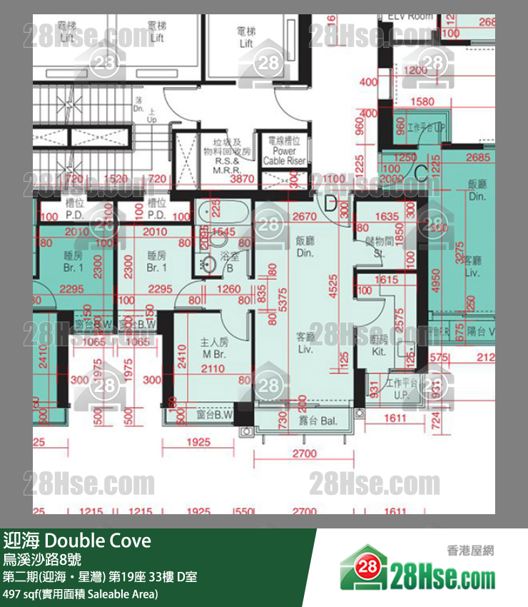 迎海 第二期(迎海‧星灣) 第19座 33樓 D室 平面圖