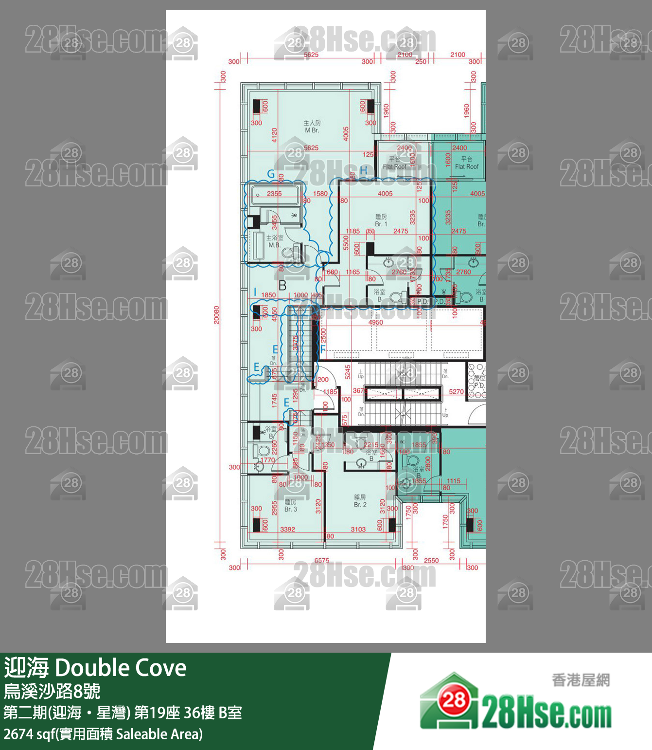 迎海 第二期(迎海‧星灣) 第19座 36樓 B室 平面圖