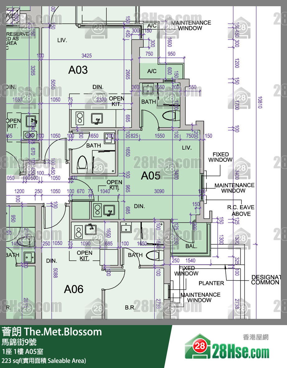 薈朗 1座 1樓 A05室 平面圖