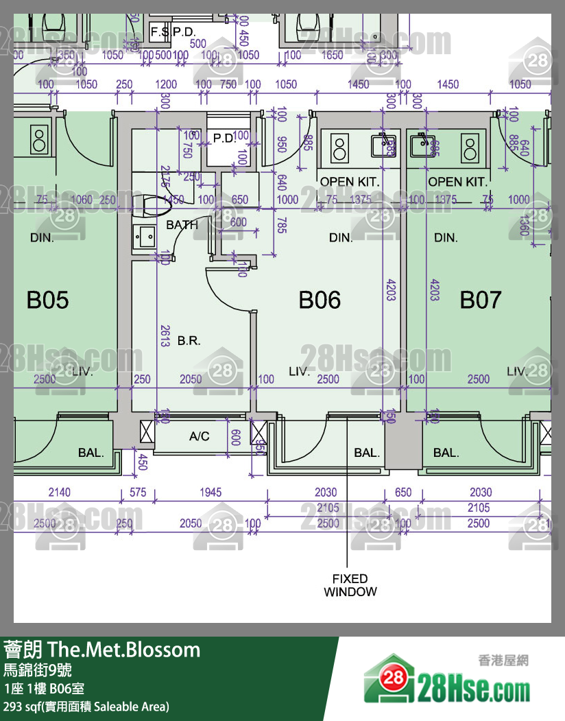 薈朗 1座 1樓 B06室 平面圖