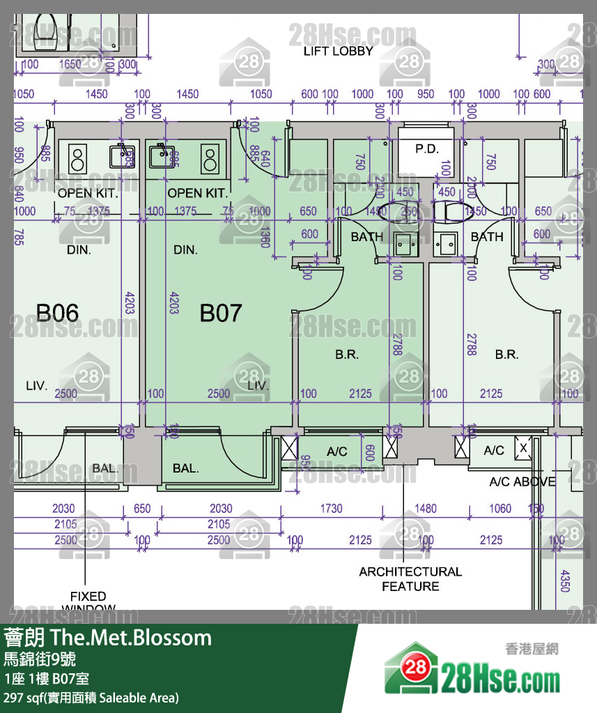 薈朗 1座 1樓 B07室 平面圖