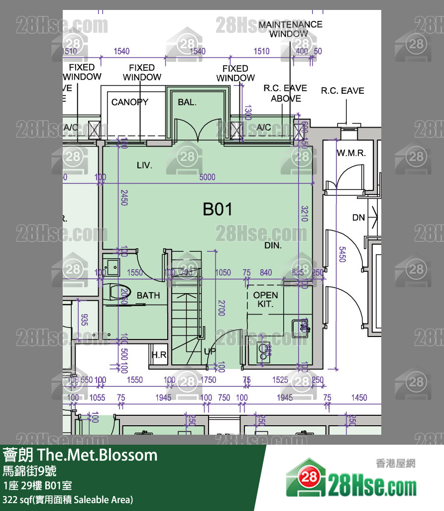 荟朗 1座 29楼 B01室 平面图